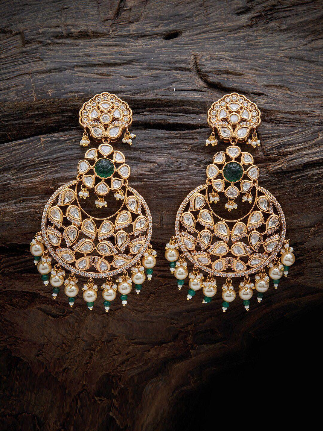 kushal's fashion jewellery crescent shaped chandbalis earrings