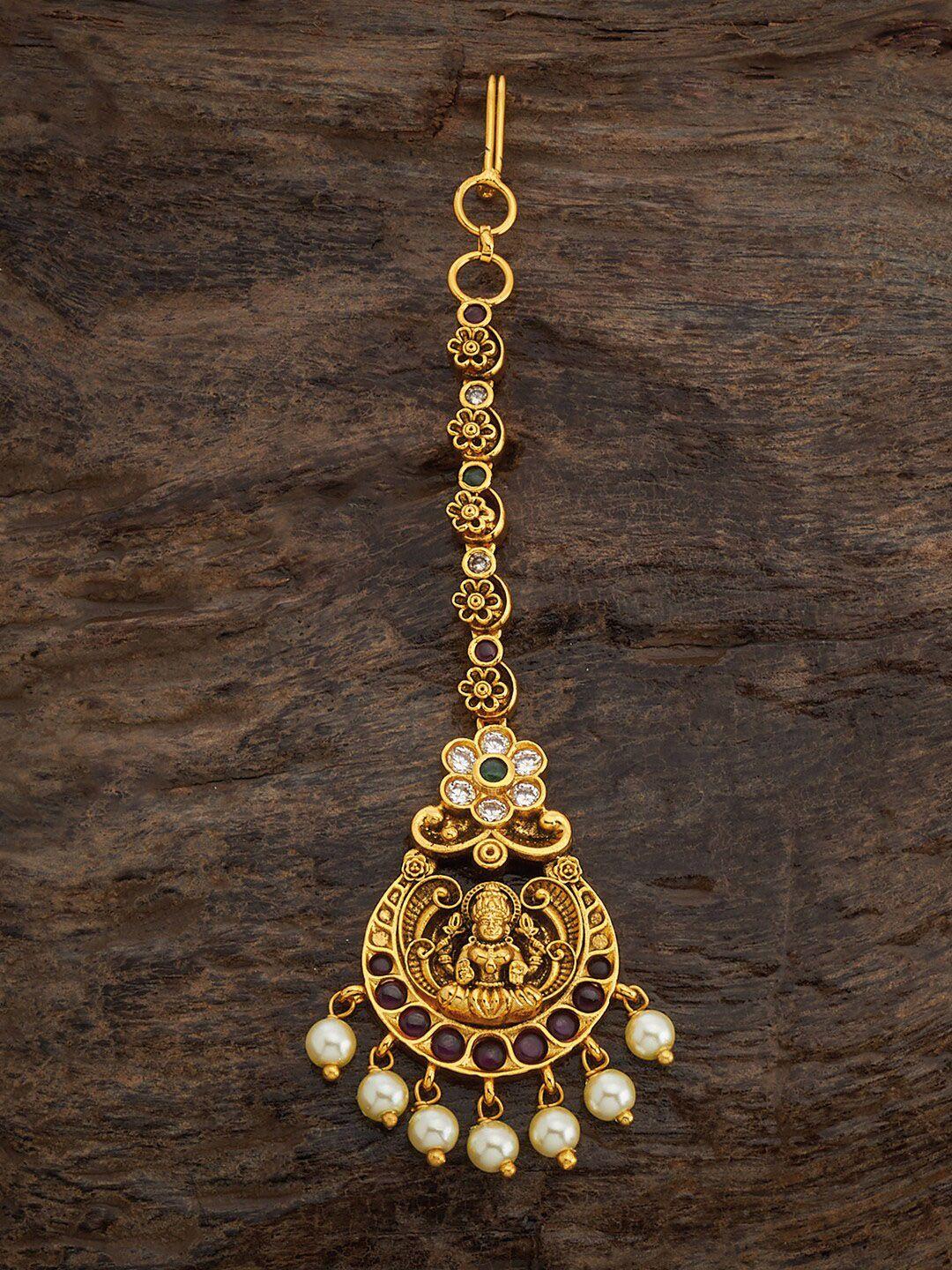 kushal's fashion jewellery gold-plated antique maang tikka