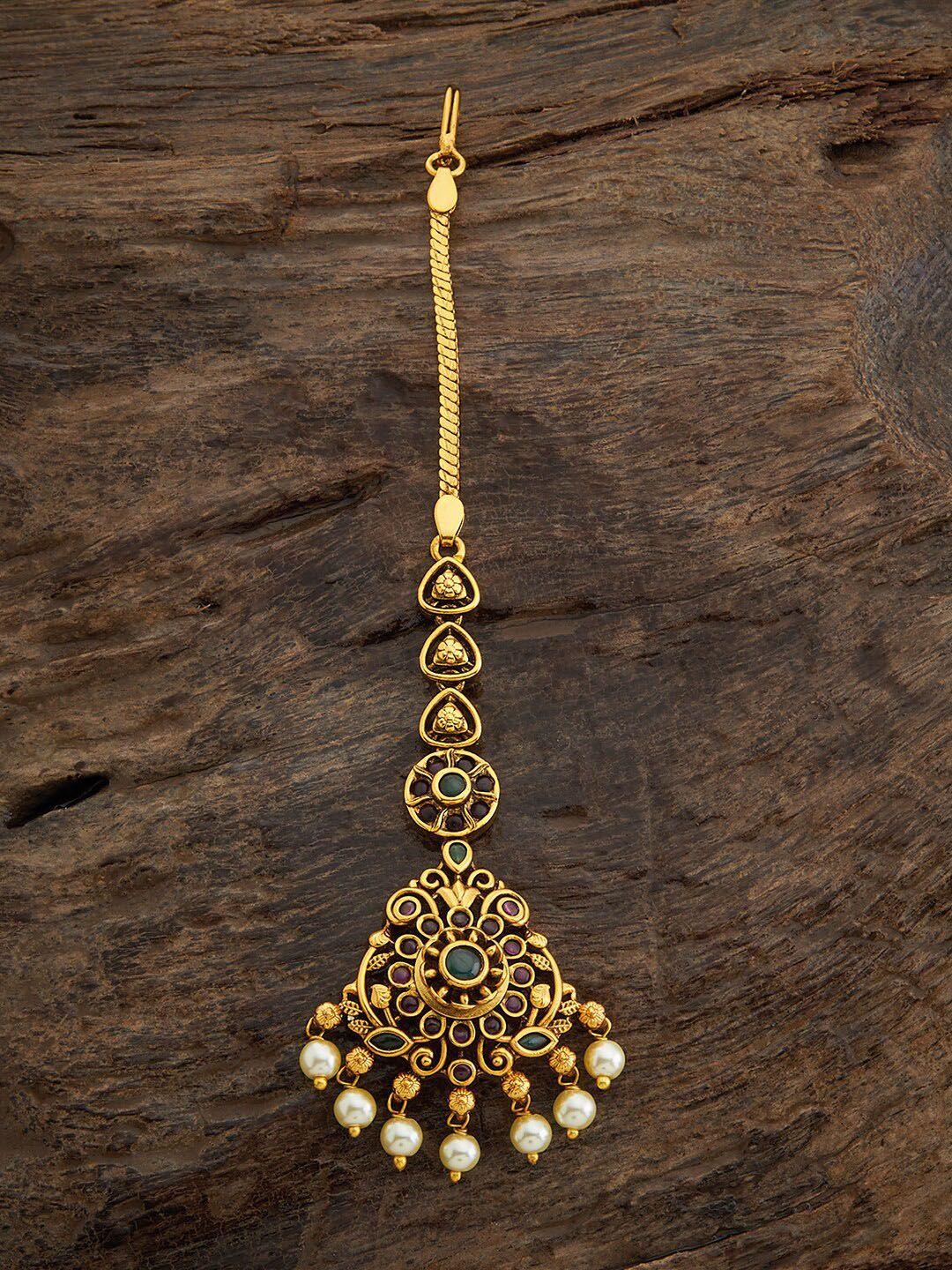 kushal's fashion jewellery gold-plated antique maang tikka