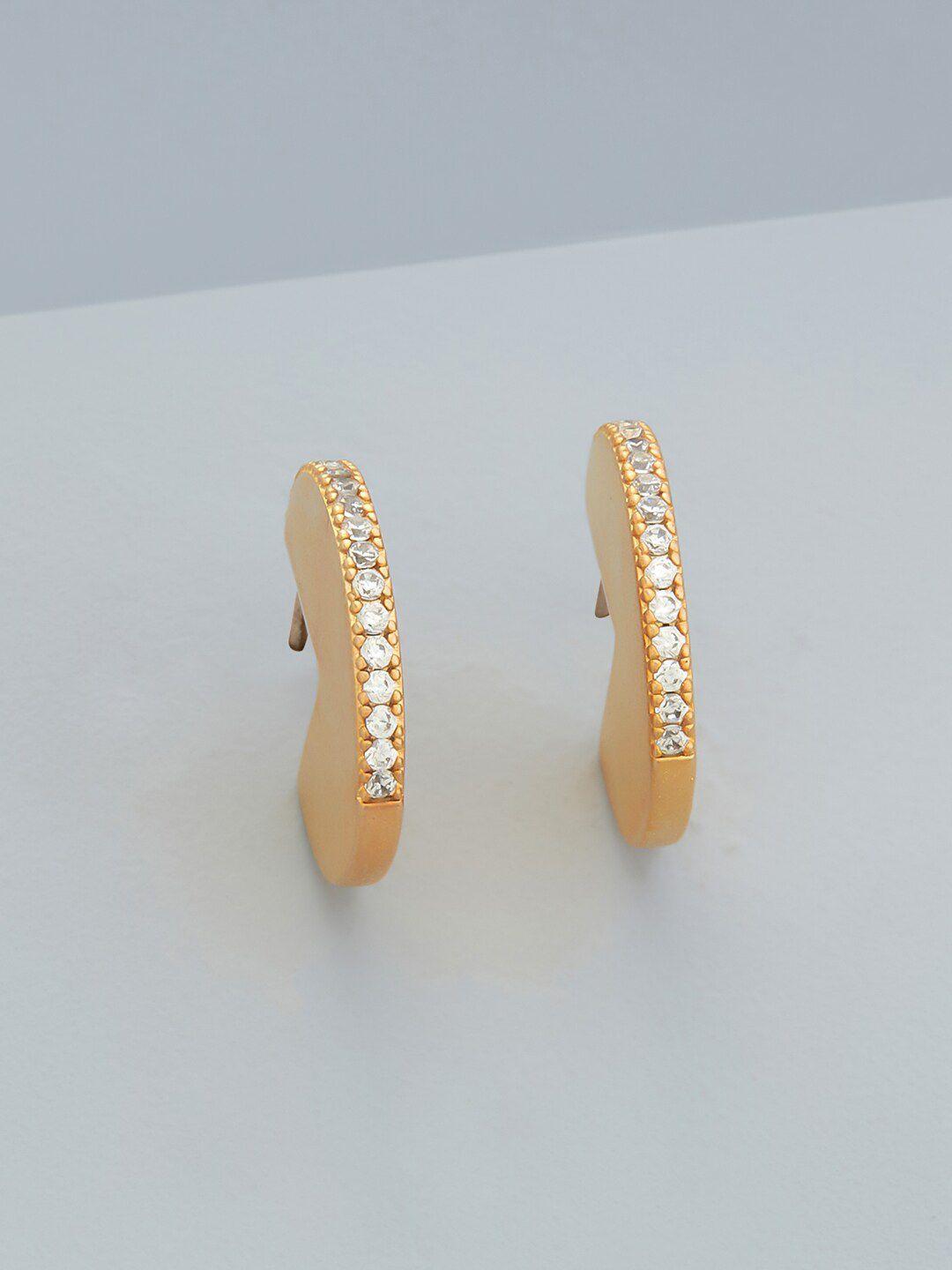 kushal's fashion jewellery gold-plated circular studs earrings