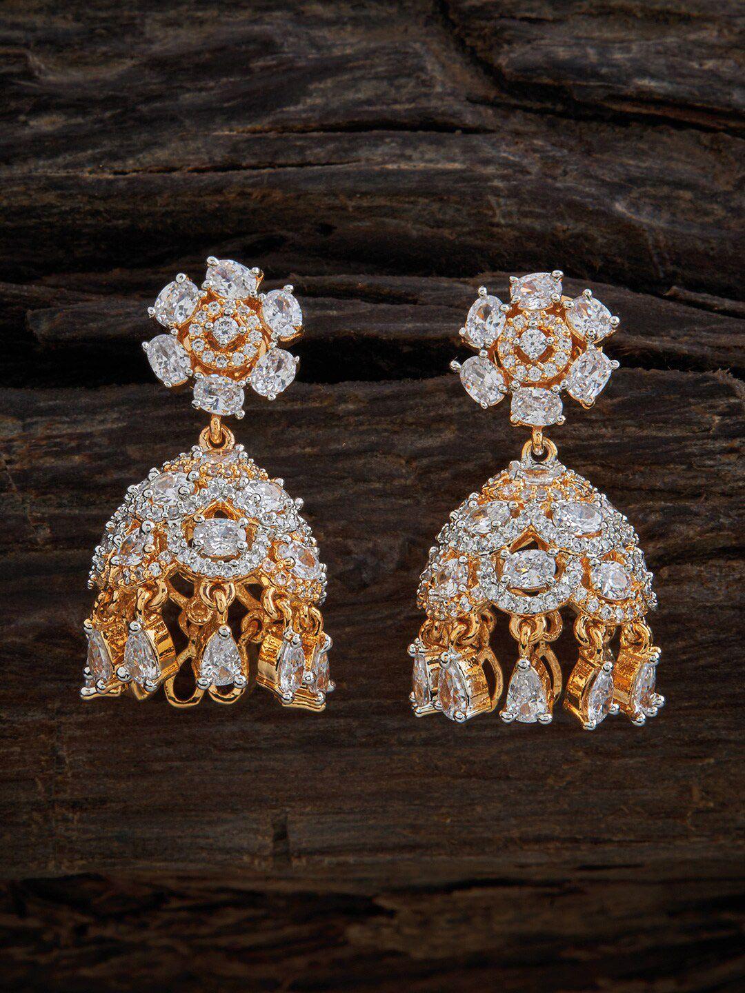 kushal's fashion jewellery gold-plated dome shaped jhumkas earrings