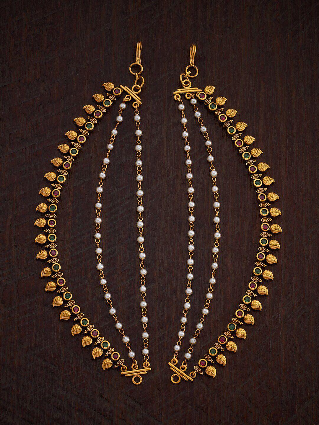 kushal's fashion jewellery gold-plated ethnic antique matil