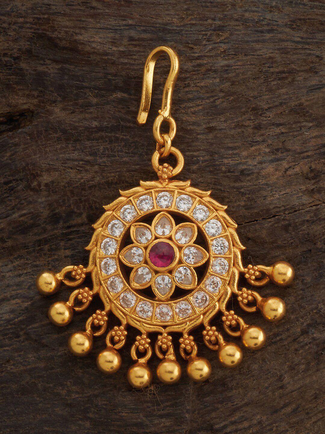 kushal's fashion jewellery gold plated maang tikka