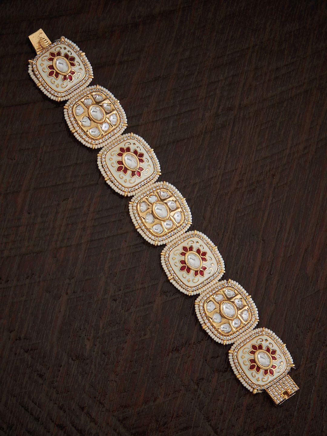 kushal's fashion jewellery kundan link bracelet