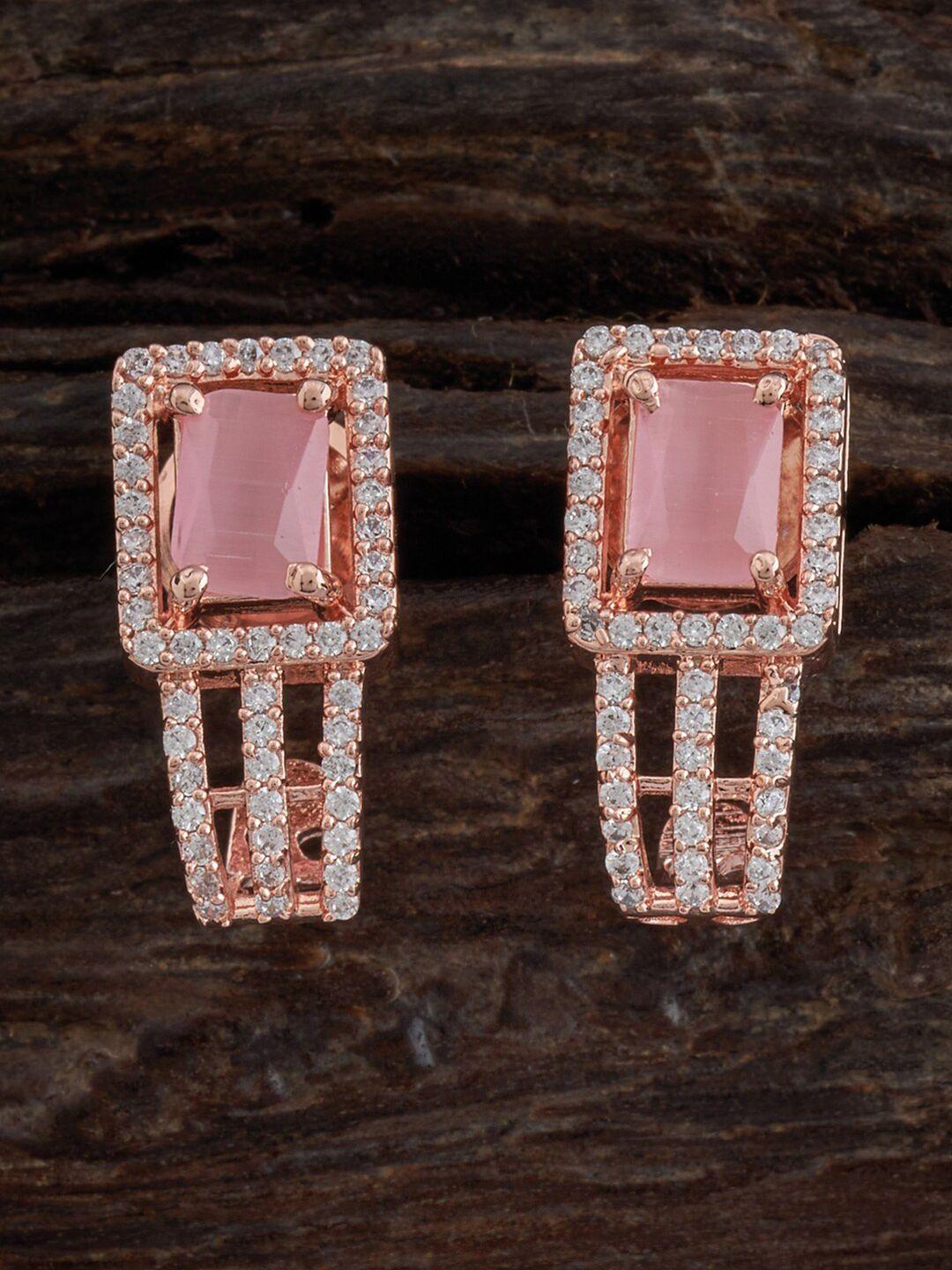 kushal's fashion jewellery pink contemporary drop earrings