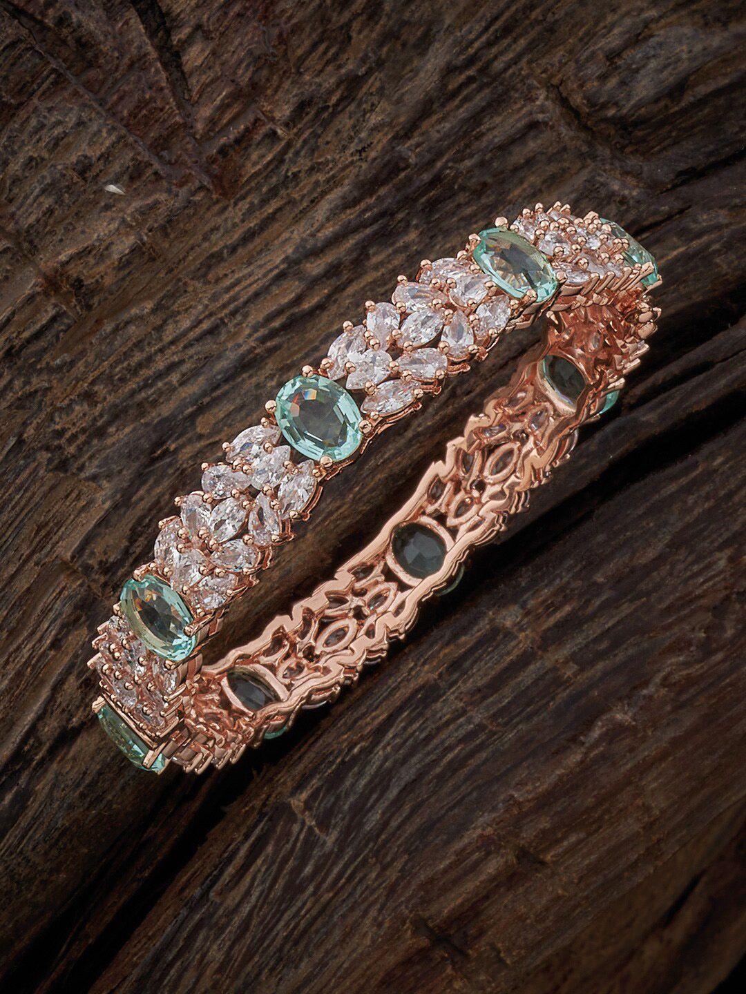 kushal's fashion jewellery rose gold plated & zircon studded bangle