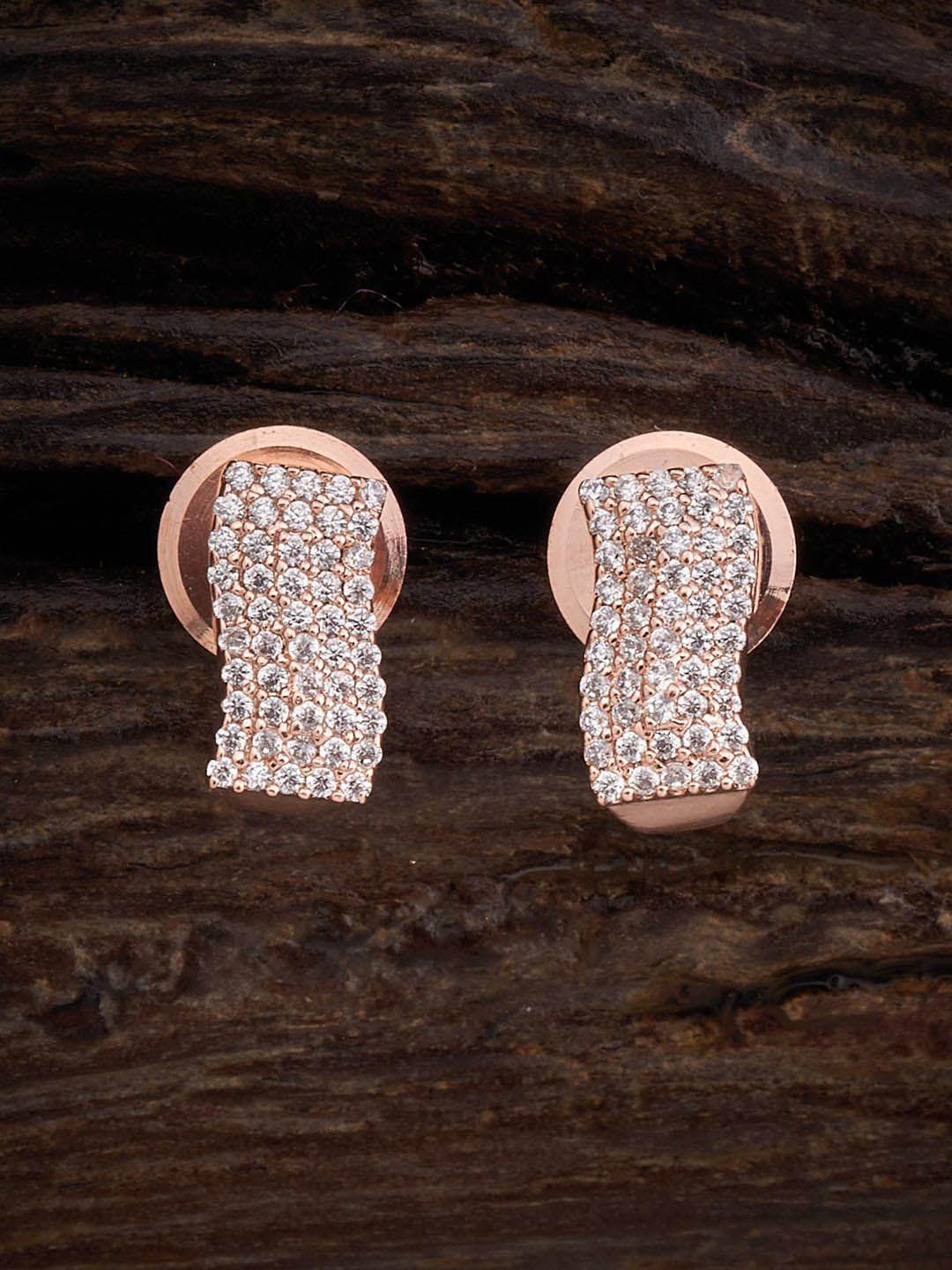 kushal's fashion jewellery rose gold-plated classic studs earrings