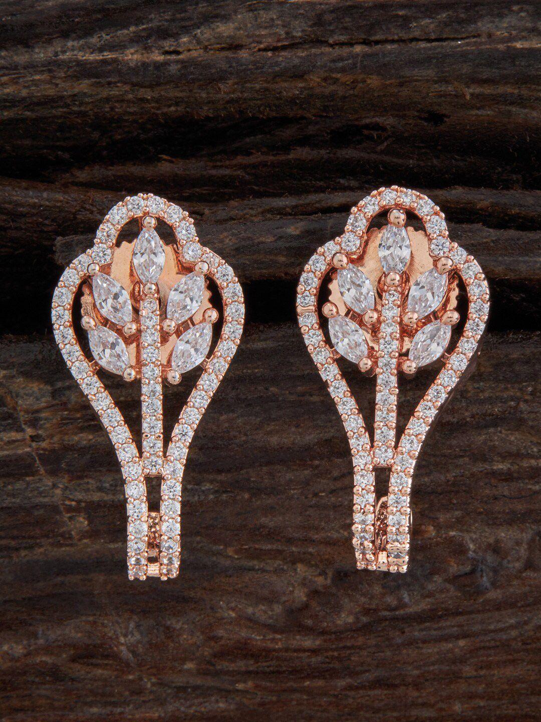 kushal's fashion jewellery rose-gold plated contemporary stud earrings