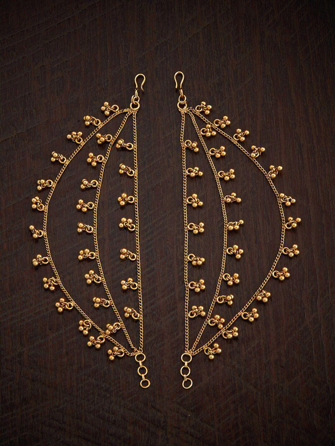 kushal's fashion jewellery set of 2 gold-plated beaded matil