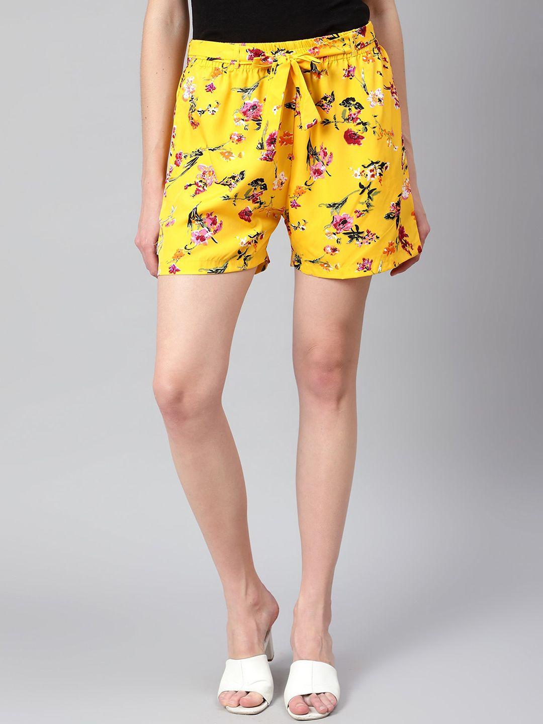 kushi flyer women floral printed shorts