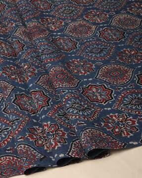 kutch handblock print ajrak pure cotton blouse fabric