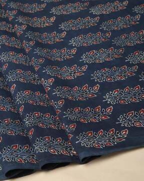 kutch handblock printed ajrak pure cotton blouse fabric