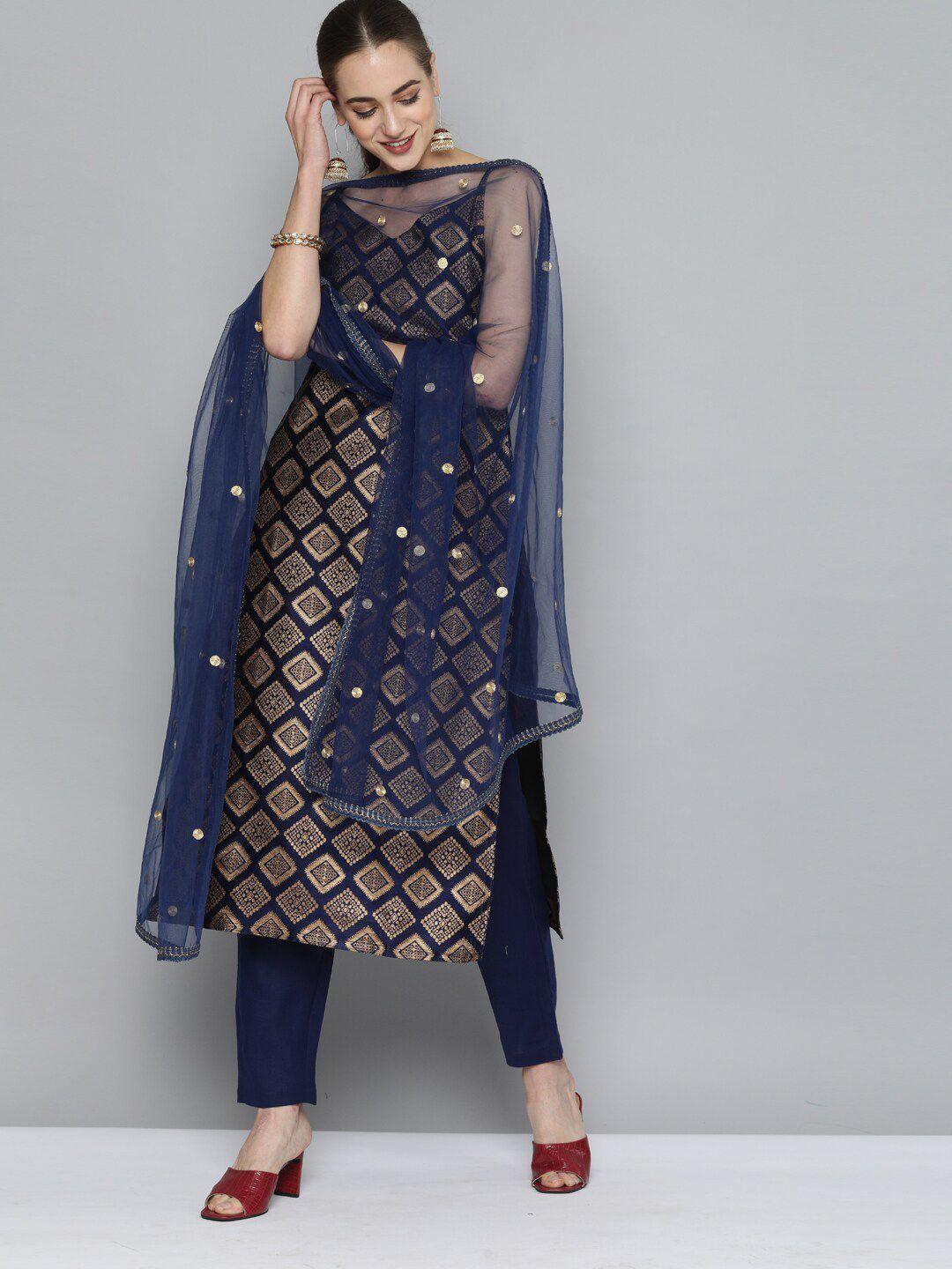 kvsfab ethnic motifs embroidered dupatta with sequinned