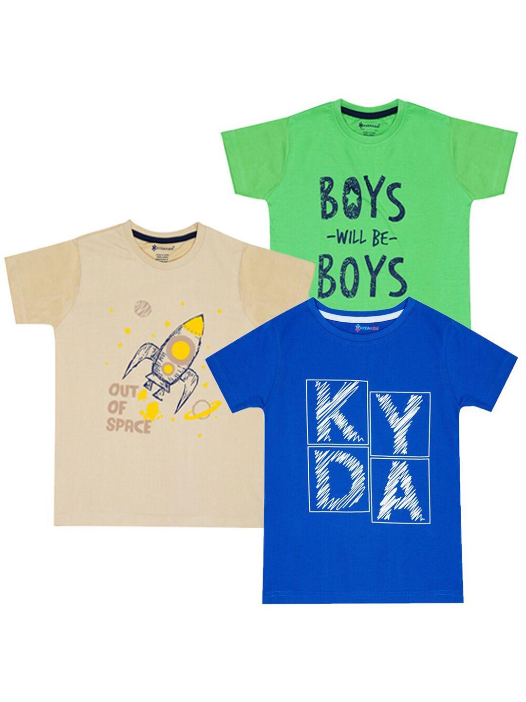 kyda kids boys printed t-shirt pack of 3