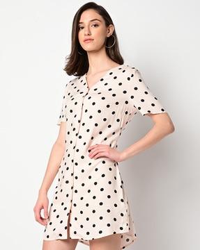 kylie polka-dot print shift dress