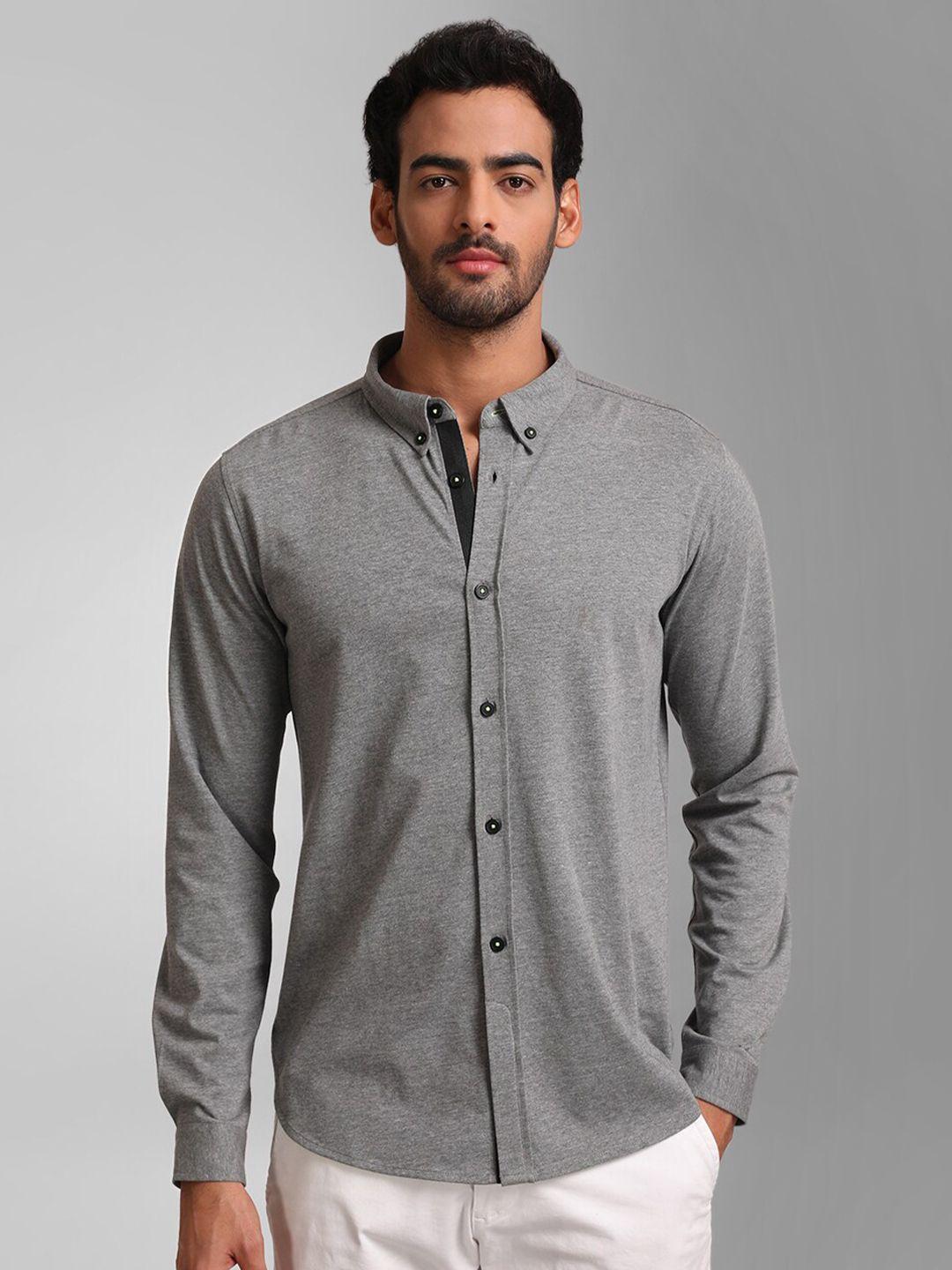 kz07 by kazo button-down collar regular fit cotton casual shirt