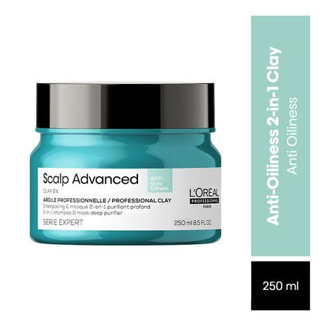 l’oreal professionnel scalp advanced anti-oiliness 2-in-1 deep purifier clay | for oily hair (250 gm)