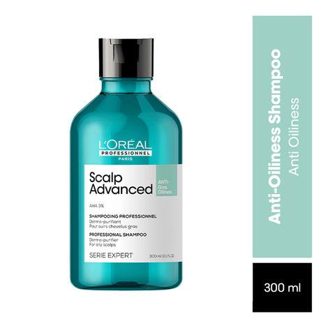 l’oreal professionnel scalp advanced anti-oiliness dermo-purifier shampoo | for oily scalp | with aha (300 ml)