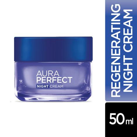 l’oreal paris aura perfecta night creama for radiant glow |a face cream with vitamin c , vitamin ea &a tourmaline gemstonea | for all skin types