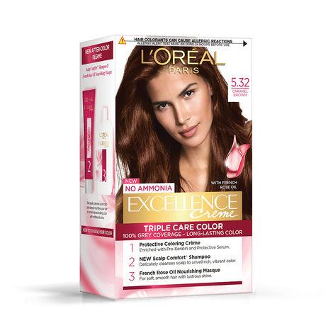 l’oreal paris excellence creme hair color - caramel brown 5.32 (72 ml+100 g)