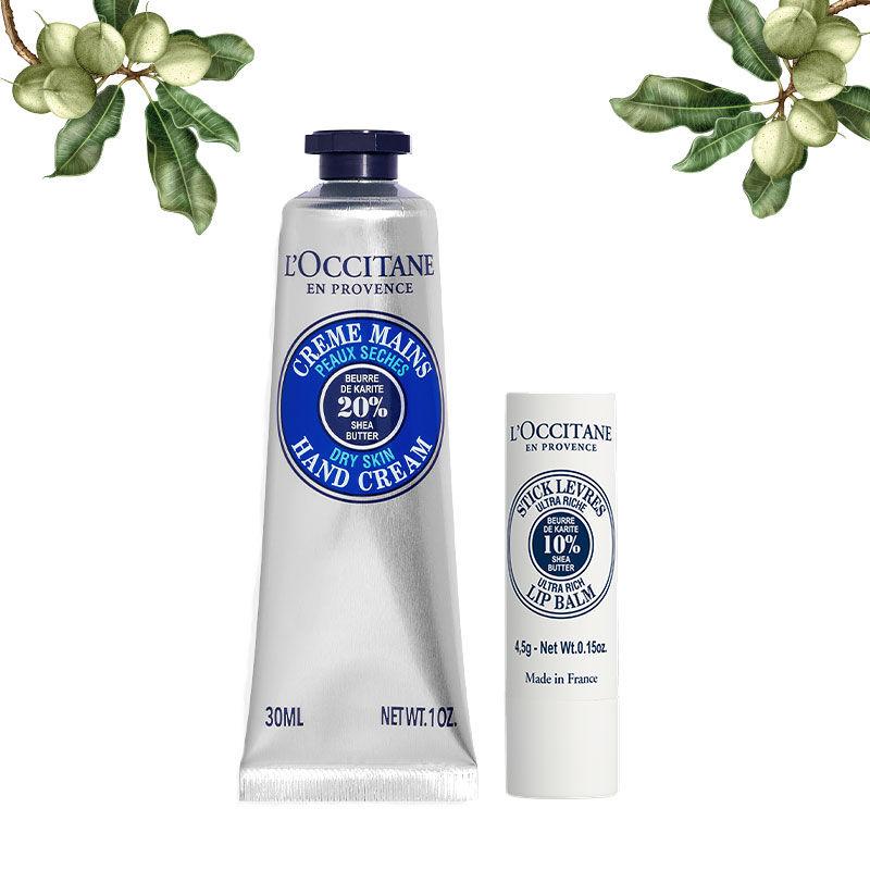 l'occitane go-to dry lip & hand care set for winters