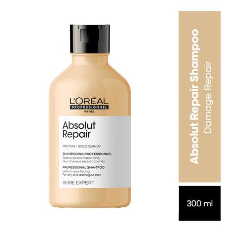 l'oreal professionnel serie expert absolut repair shampoo|provides deep conditioning & strength|with gold quinoa & wheat protein (300ml)
