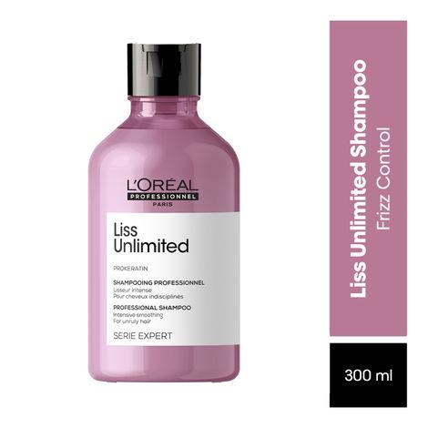 l'oreal professionnel serie expert liss unlimited shampoo | smoothens hair & controls frizz| with pro-keratin complex & kukui nut oil (300ml)