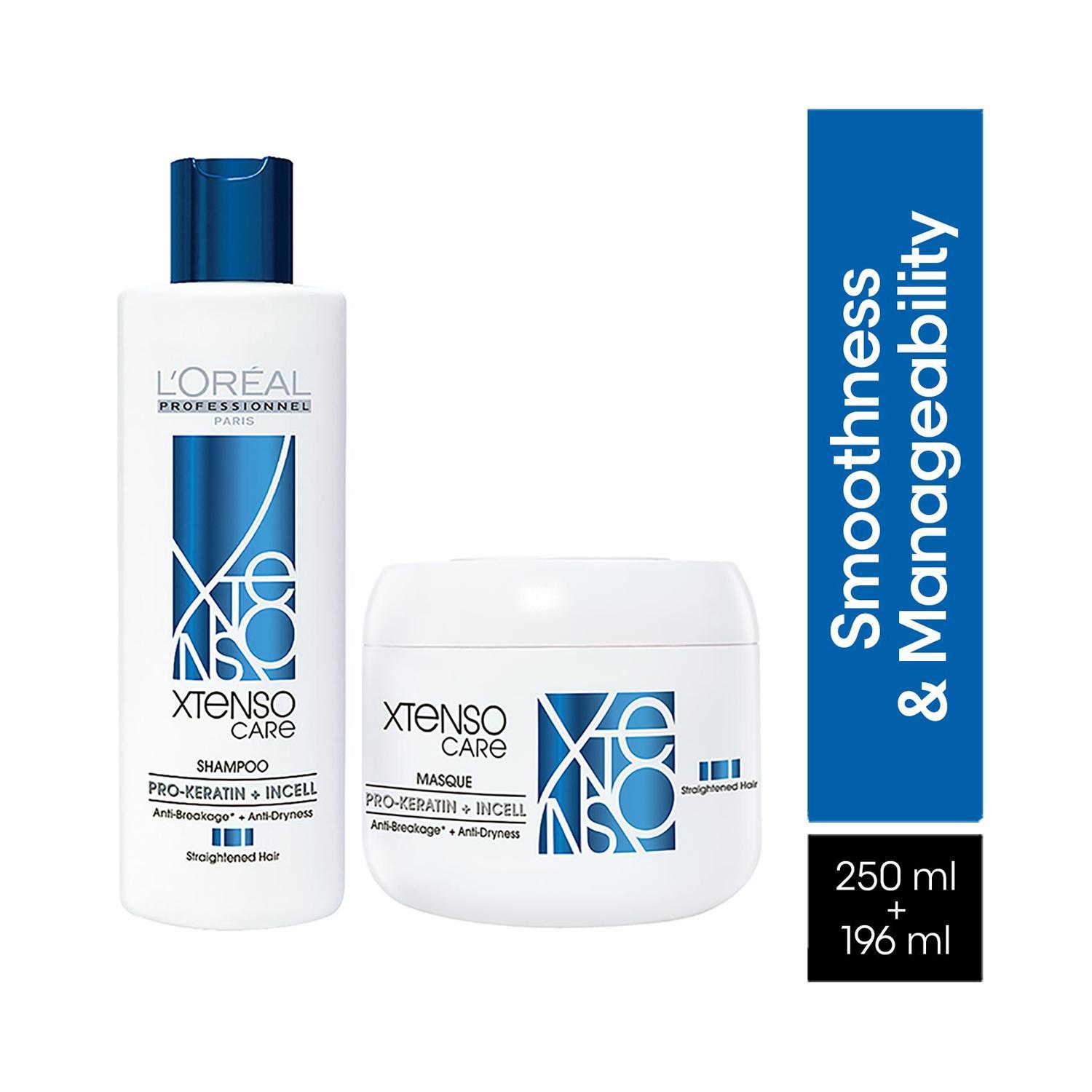 l'oreal professionnel x-tenso care pro-keratine + incell shampoo 250ml, mask 196gms & serum 50ml