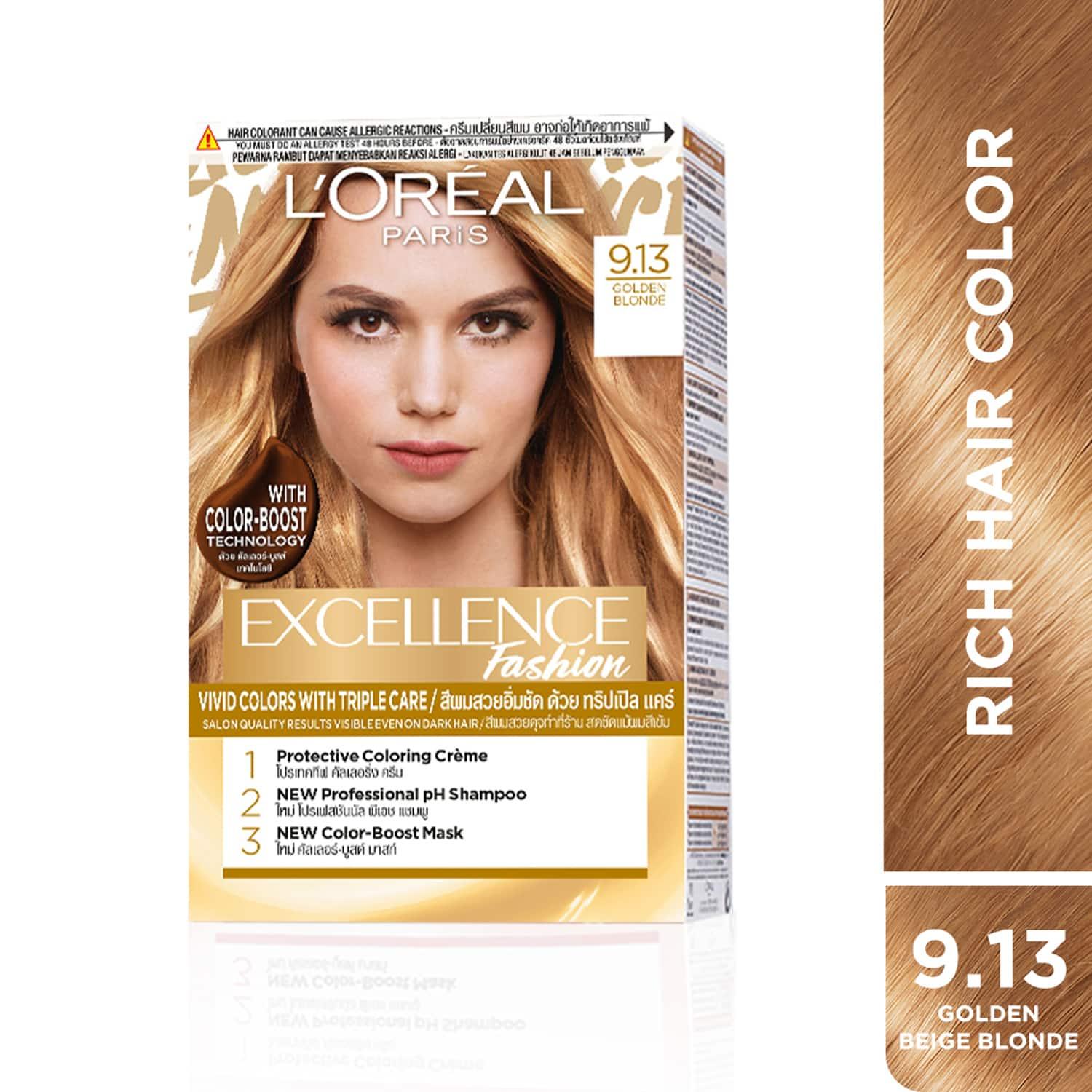 l'oreal paris excellence fashion highlights hair color, 9.13 golden beige blonde