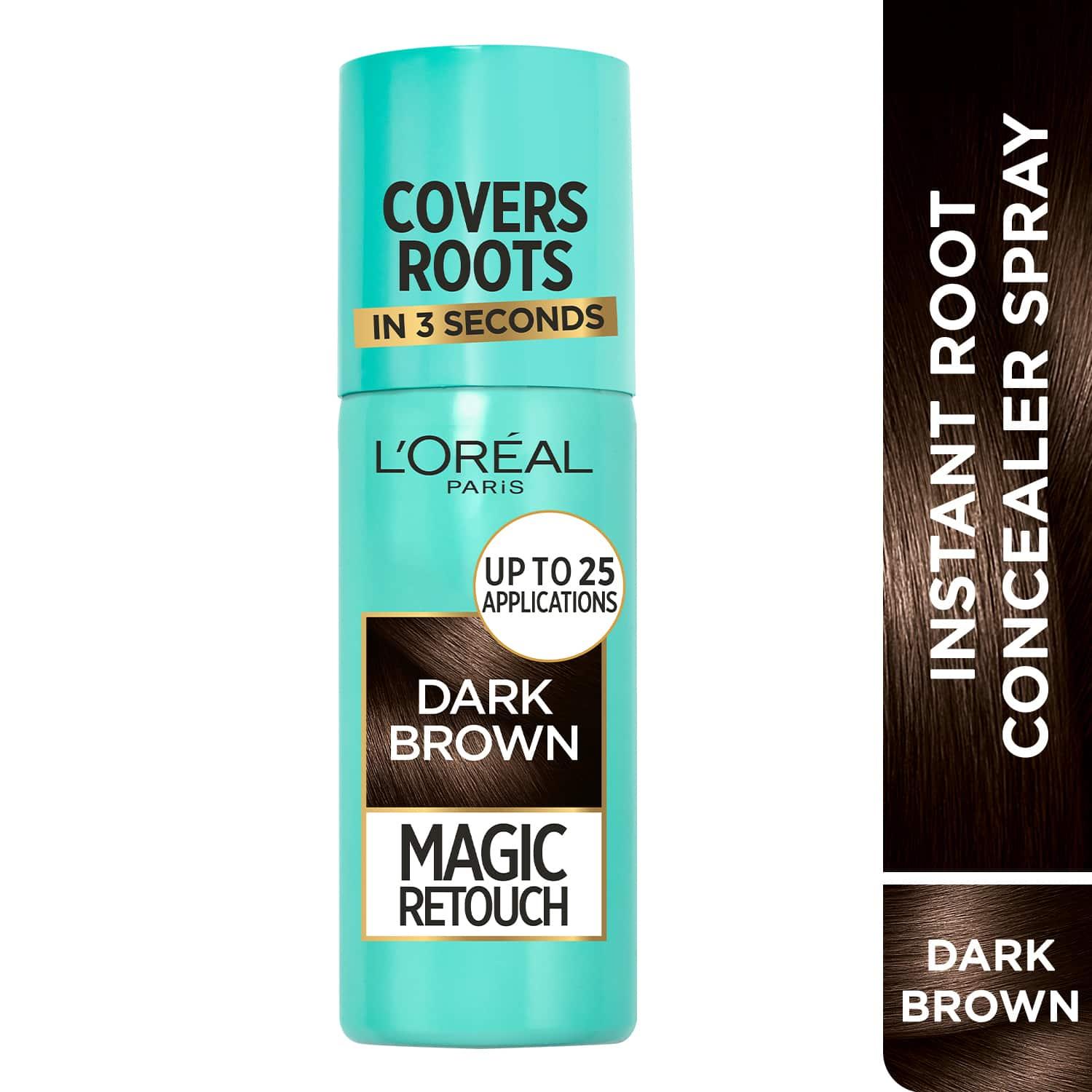 l'oreal paris magic retouch root touch up hair color spray - 2 dark brown (75ml)