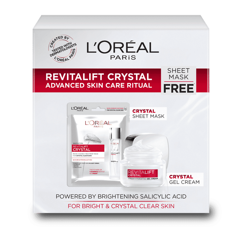 l'oreal paris revitalift crystal gel cream 50ml + 1 crystal sheet mask free