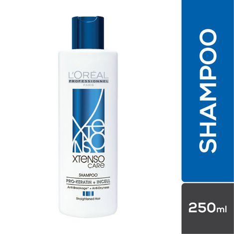 l'oreal professionnel xtenso care shampoo|for salon straightened hair | smoothens, nourishes and strengthens hair| with pro-keratin and incell (250ml)