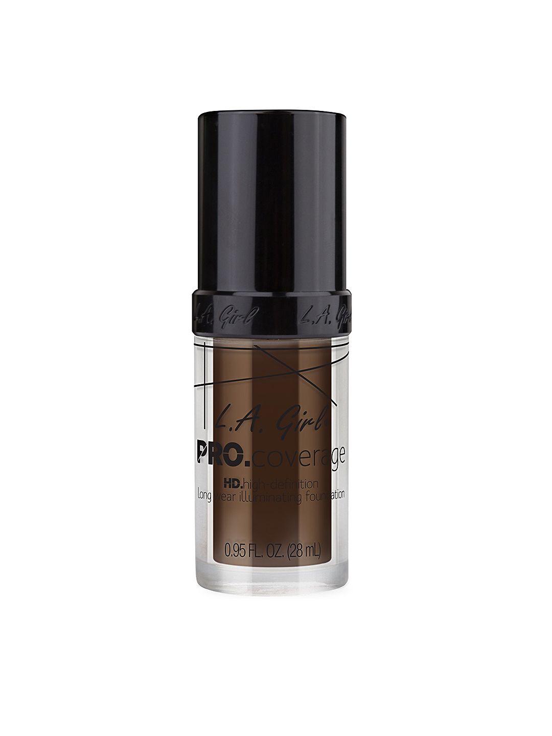 l.a girl dark chocolate pro coverage hd long wear illuminating foundation glm656