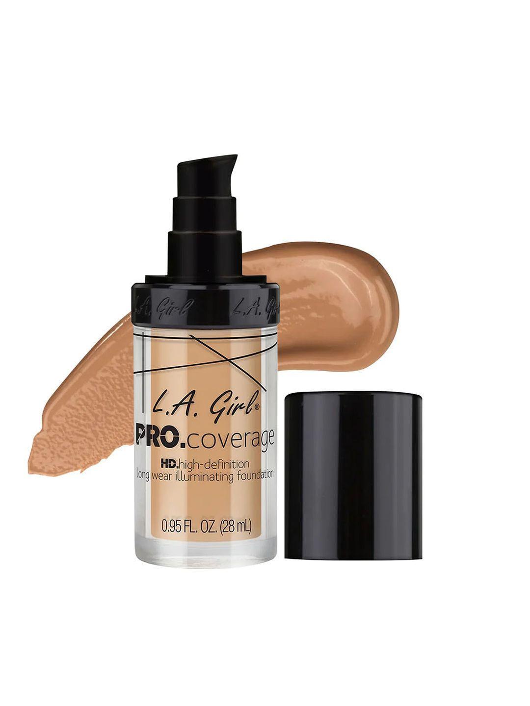 l.a girl pro coverage hd long wear illuminating foundation - natural glm644