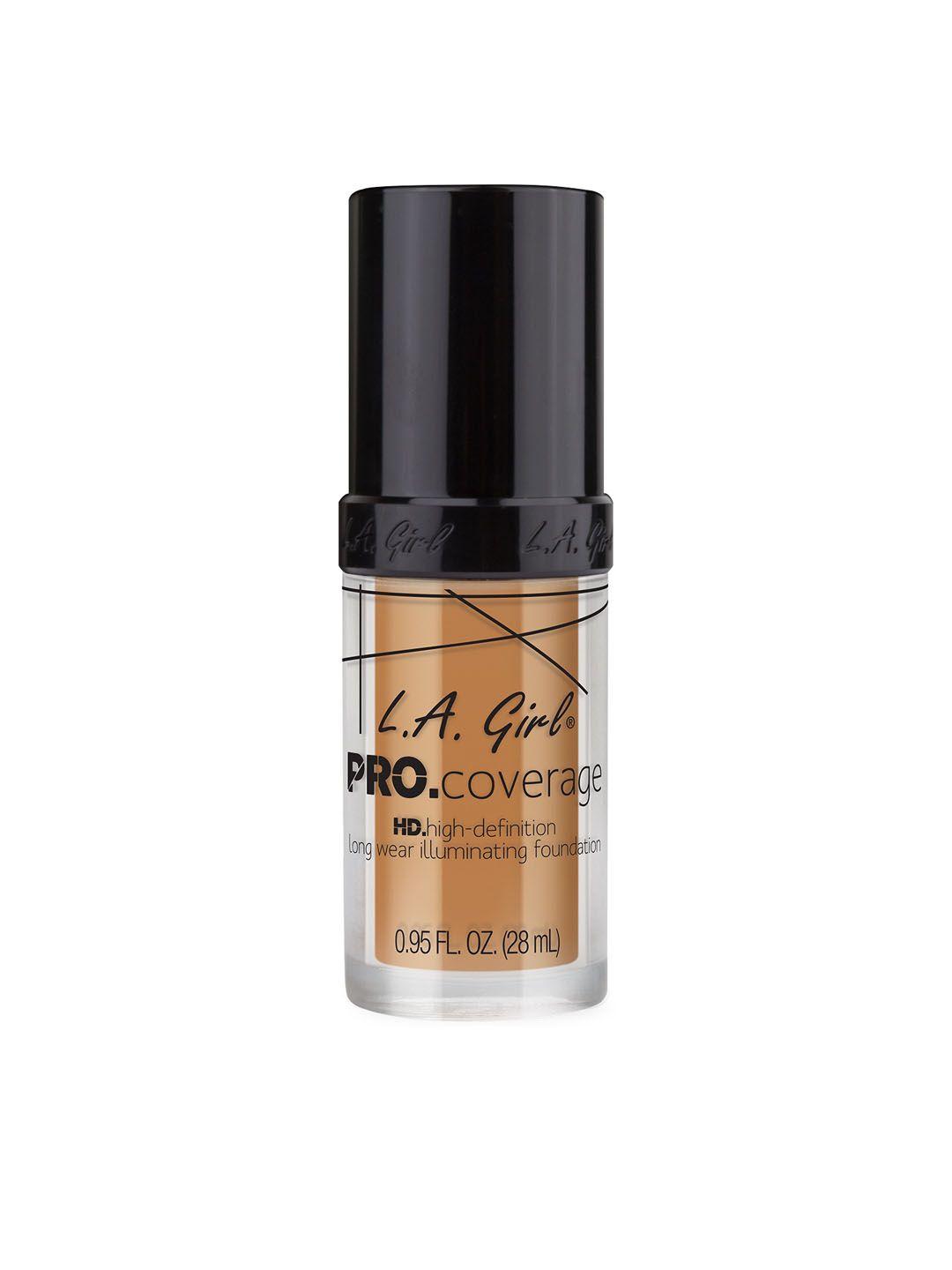 l.a girl pro coverage hd long wear illuminating foundation - nude beige glm645