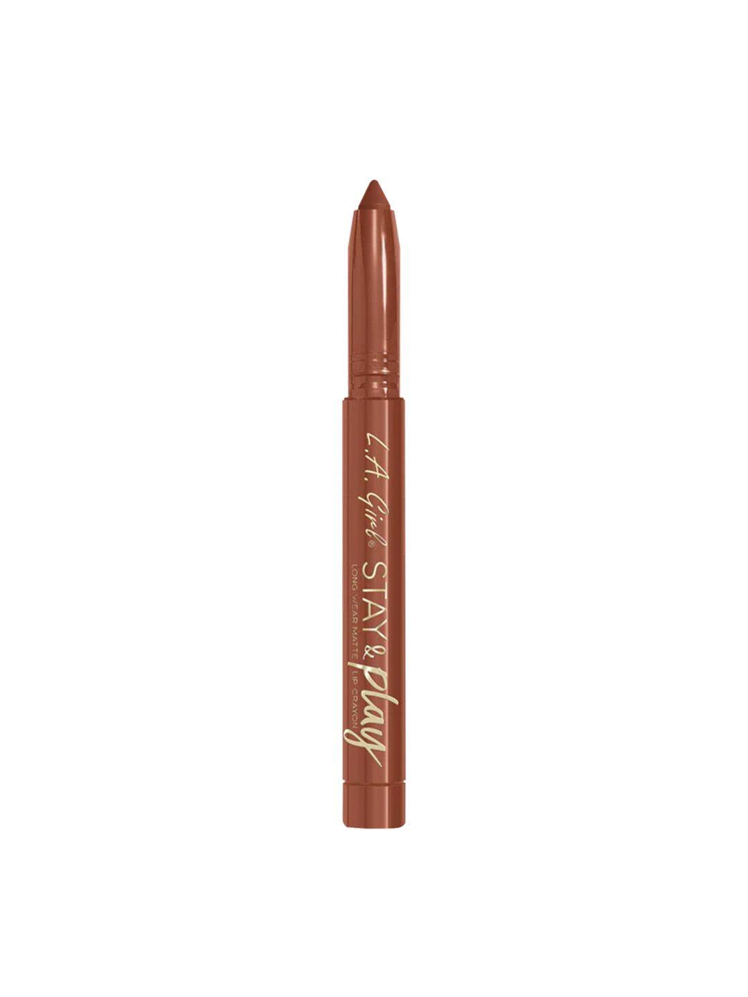 l.a girl stay & play longwearing weightless matte lip crayon - stay with me