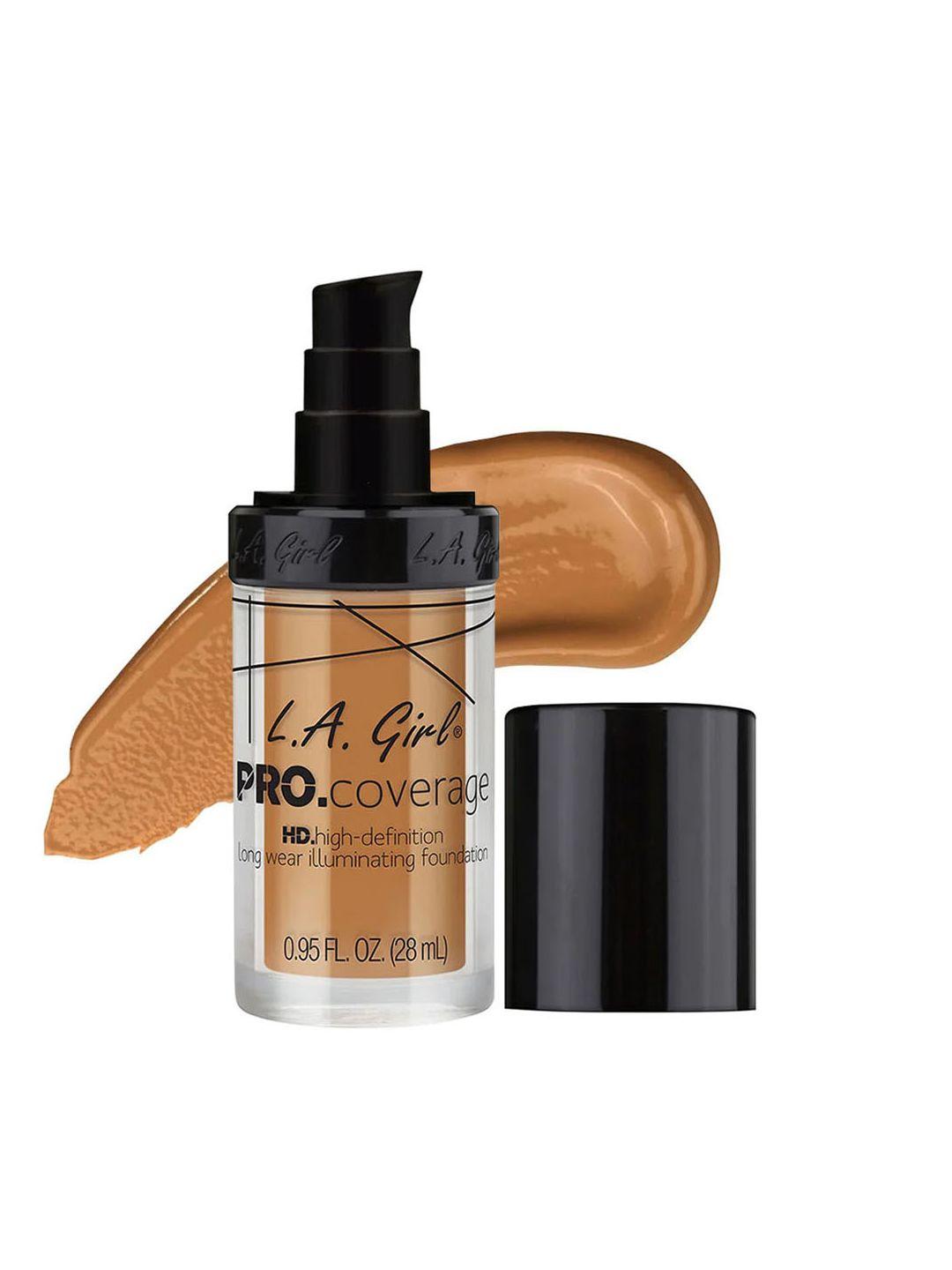 l.a girl warm beige pro coverage hd long wear illuminating foundation glm647