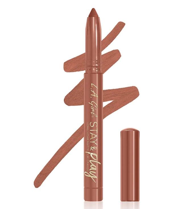 l.a. girl stay & play long wear matte lip crayon for keeps - 1.4 gm