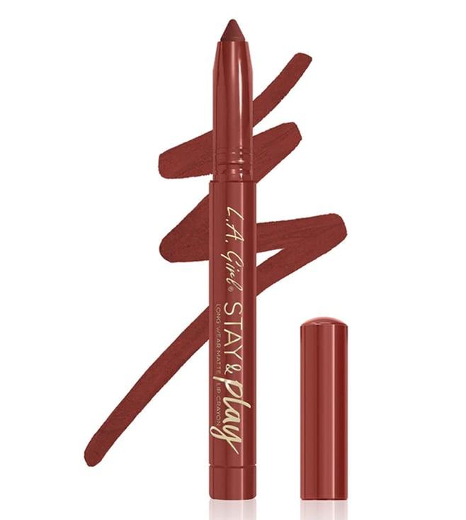 l.a. girl stay & play long wear matte lip crayon here for it - 1.4 gm