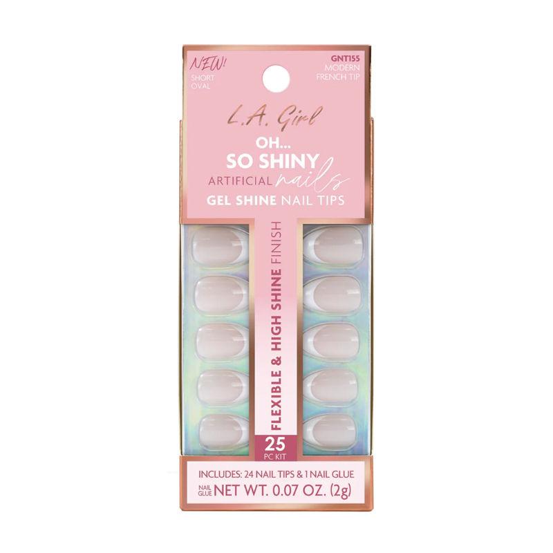 l.a. girl oh so shiny artificial nail tips - modern french