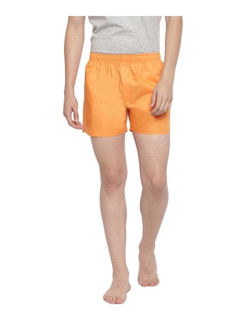 la intimo orange cotton solid boxers