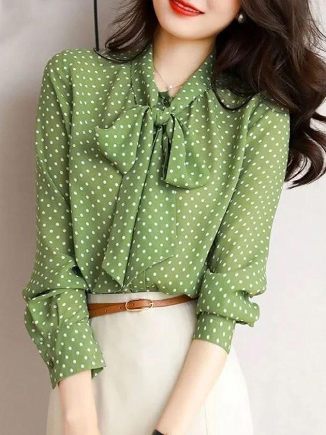 la aimee gorgeous green geometric top