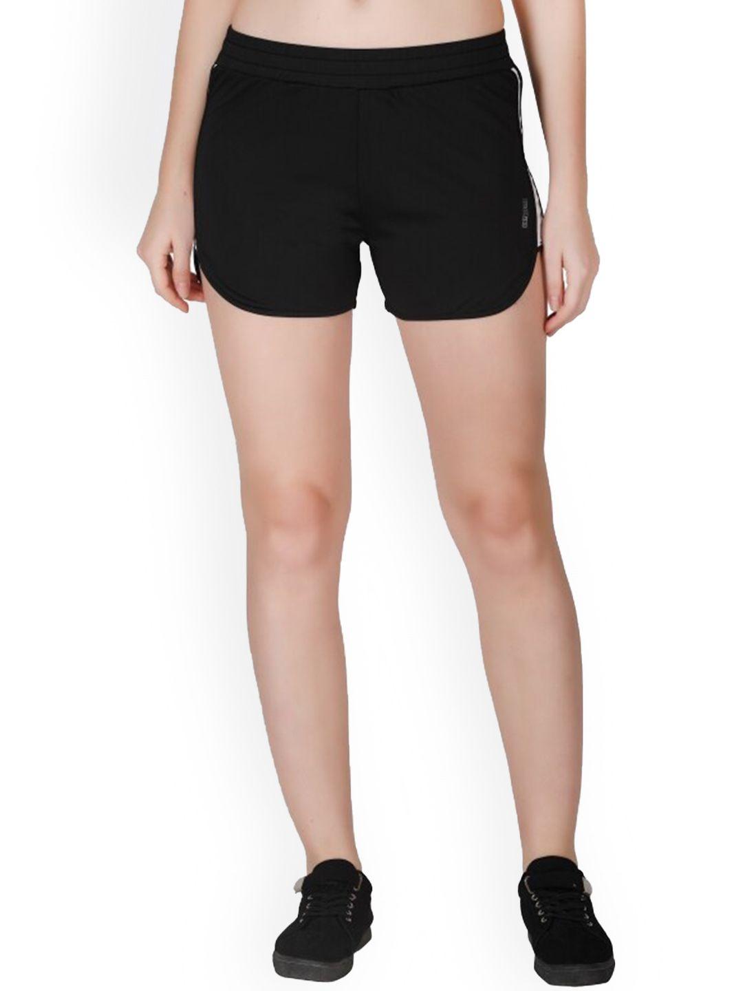 la aimee women black solid shorts