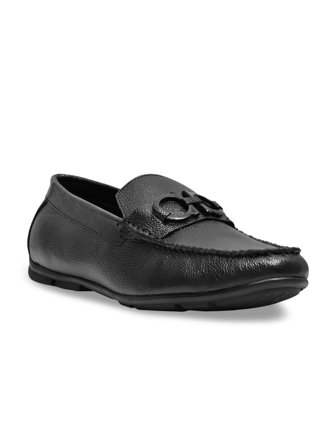 la botte men black leather loafers