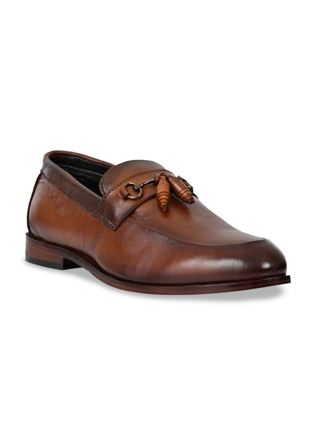 la botte men brown solid leather formal loafers