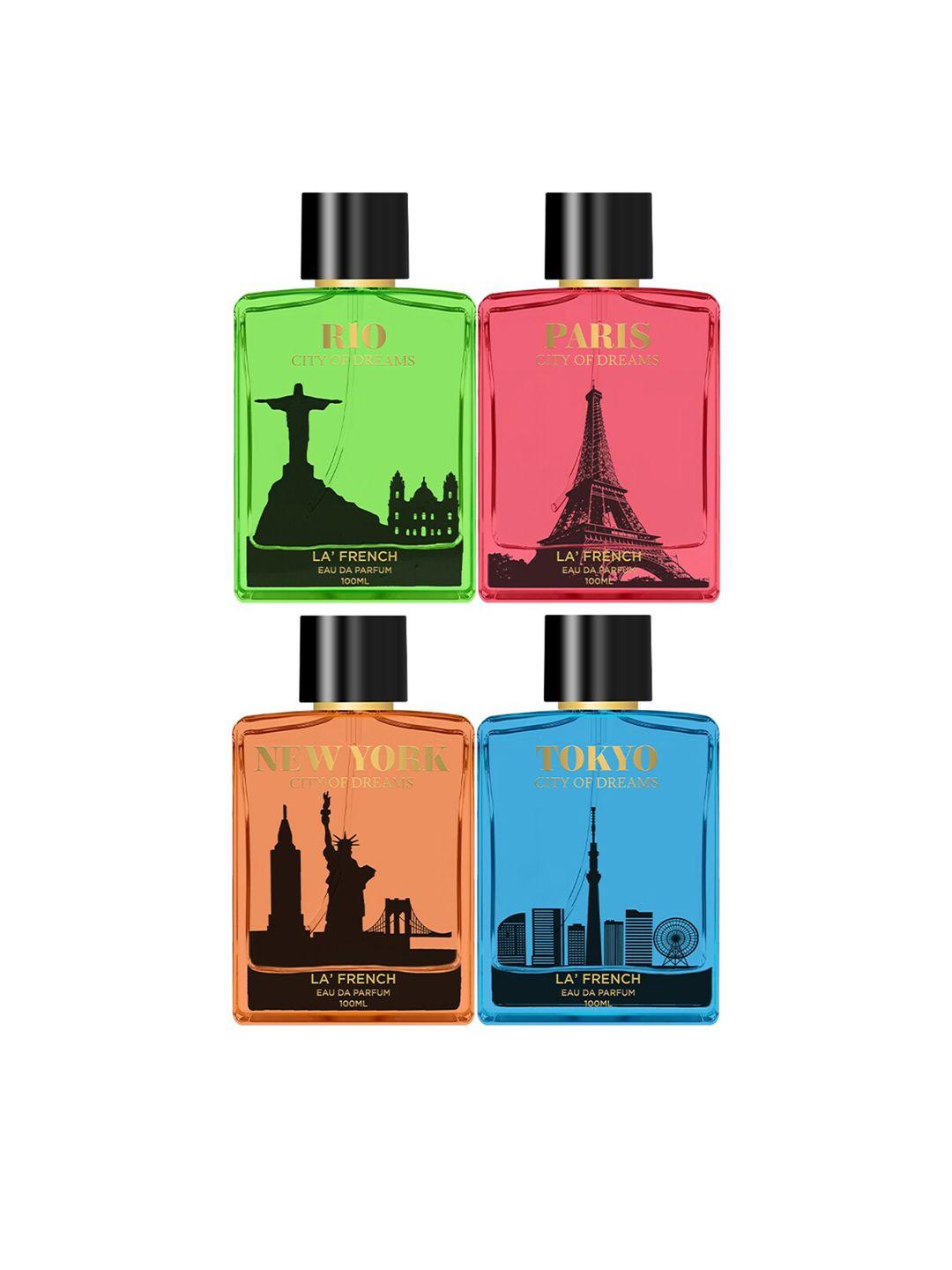 la french rio-paris-new york-tokya long lasting eau de parfum - 100ml each