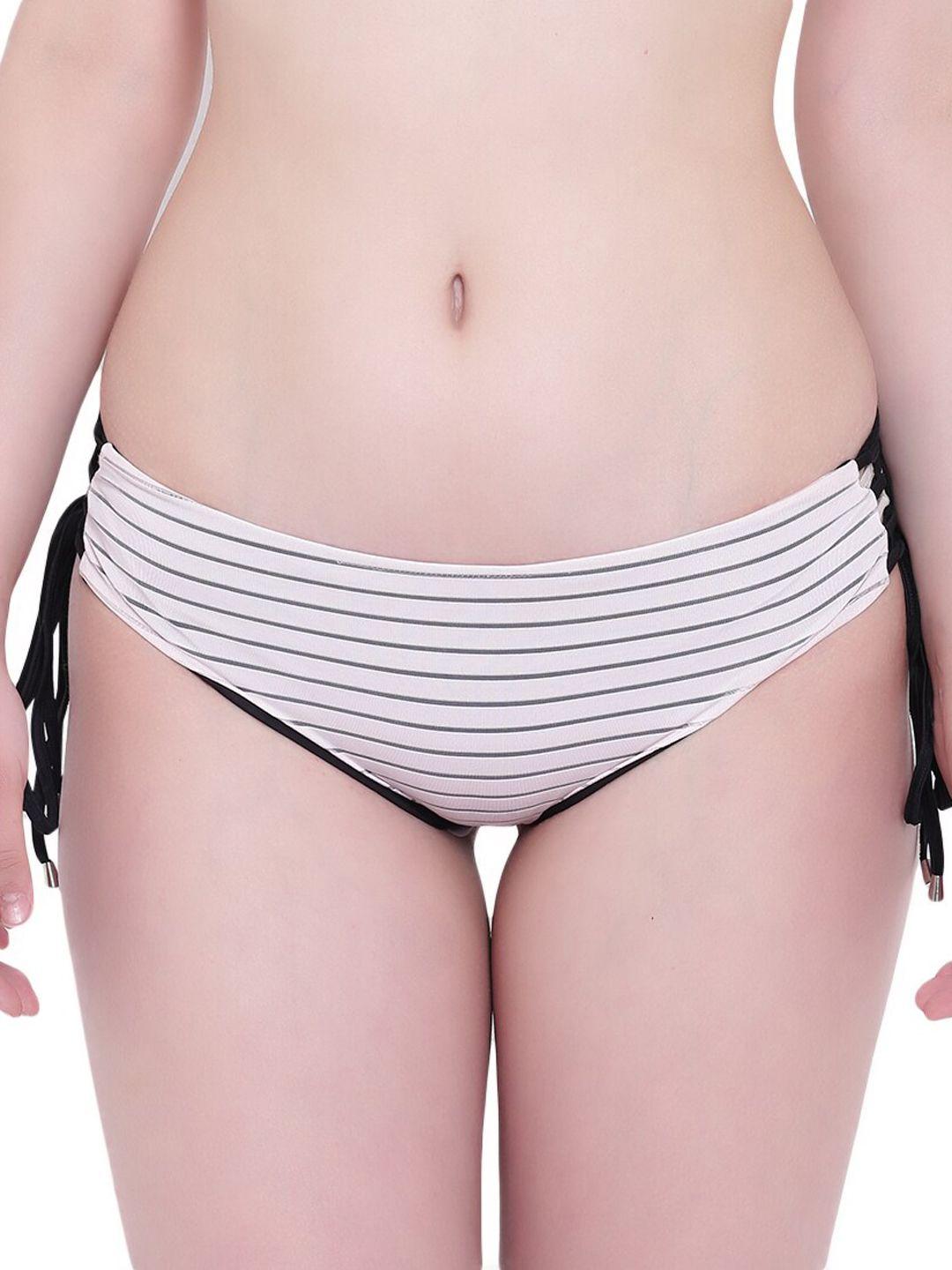 la intimo women black & white striped bikini briefs