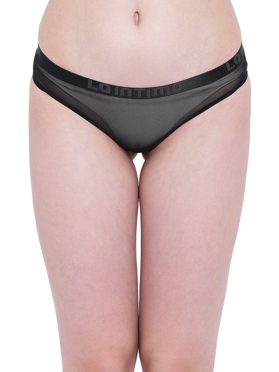 la intimo women black solid sheer bikini briefs lifpbs02bk0