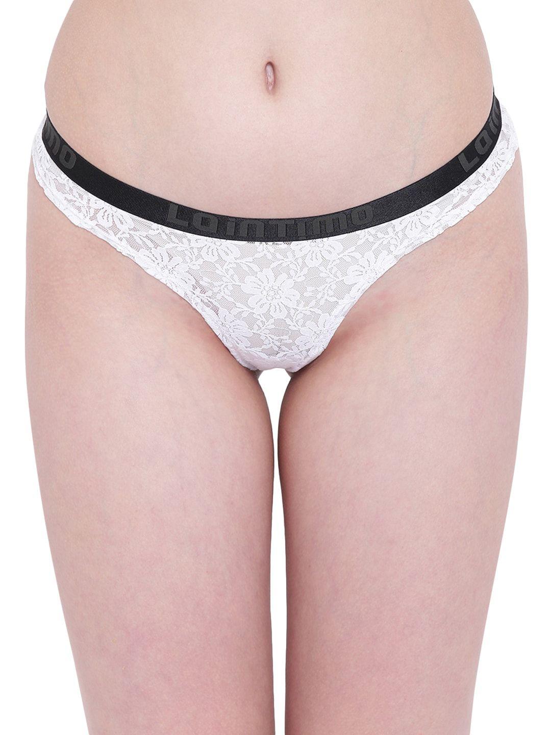 la intimo women white self design thongs lifpth01we0