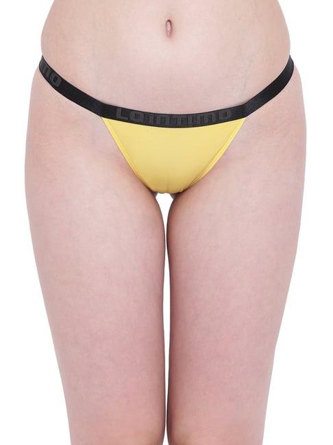 la intimo yellow g-string panty